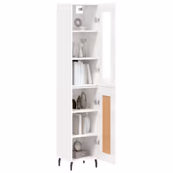 vidaXL Highboard Sideboard Cupboard Cabinet High Gloss White Engineered Wood