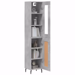 vidaXL Highboard Sideboard Cupboard Side Cabinet Concrete Grey Engineered Wood - Additional view 2