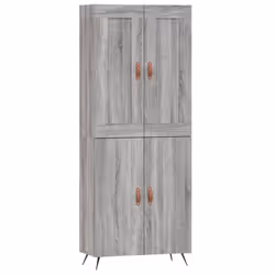 vidaXL Highboard Sideboard Tall Storage Cabinet Side Cabinet Engineered Wood - grey sonoma, 2 doors