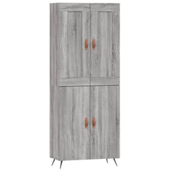 vidaXL Highboard Sideboard Tall Storage Cabinet Side Cabinet Engineered Wood - grey sonoma, 2 doors