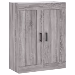 vidaXL Highboard Sideboard Storage Cabinet High Gloss White Engineered Wood - grey sonoma - Additional view 4