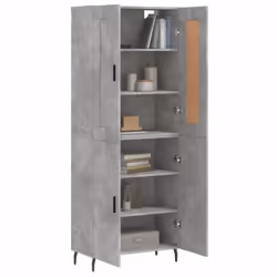 vidaXL Highboard Sideboard Cupboard Side Board Storage Cabinet Engineered Wood - concrete grey, 2 doors - Additional view 2