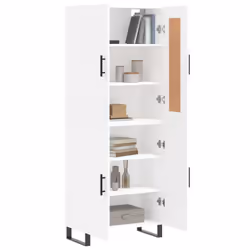 vidaXL Highboard Sideboard Tall Storage Cabinet Side Cabinet Engineered Wood - white, 2 doors - Additional view 2