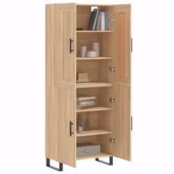 vidaXL Highboard Sideboard Tall Storage Cabinet Side Cabinet Engineered Wood - sonoma oak, 2 doors - Additional view 2