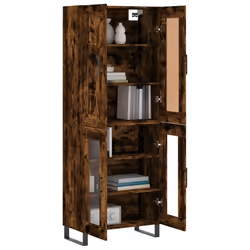 vidaXL Highboard Sideboard Cupboard Side Cabinet Smoked Oak Engineered Wood