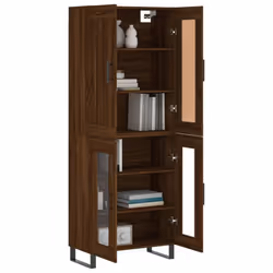vidaXL Highboard Sideboard Cupboard Side Cabinet Brown Oak Engineered Wood