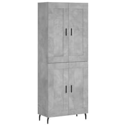 vidaXL Highboard Sideboard Cupboard Side Board Storage Cabinet Engineered Wood - concrete grey, 2 wood doors