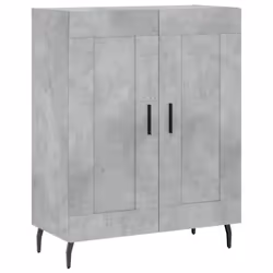 vidaXL Highboard Sideboard Cupboard Side Board Storage Cabinet Engineered Wood - concrete grey, 2 wood doors - Additional view 6