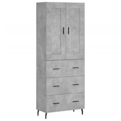 vidaXL Highboard Sideboard Cupboard Side Board Storage Cabinet Engineered Wood - concrete grey, 3 drawers