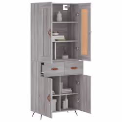 vidaXL Highboard Sideboard Tall Storage Cabinet Side Cabinet Engineered Wood - grey sonoma, 2 doors 2 drawers - Additional view 2