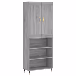 vidaXL Highboard Sideboard Storage Cabinet Home Side Cabinet Engineered Wood - grey sonoma, 3 shelves
