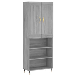 vidaXL Highboard Sideboard Storage Cabinet Home Side Cabinet Engineered Wood - grey sonoma, 3 shelves