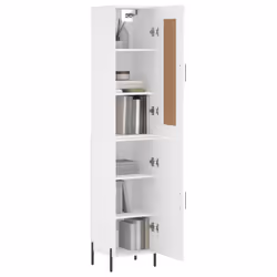 vidaXL Highboard Sideboard Tall Storage Cabinet Side Cabinet Engineered Wood - white, 1 door - Additional view 2