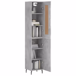 vidaXL Highboard Sideboard Tall Storage Cabinet Side Cabinet Engineered Wood - concrete grey, 1 door - Additional view 2