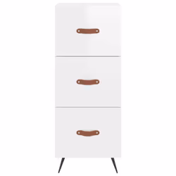 vidaXL Highboard Sideboard Tall Storage Cabinet Side Cabinet Engineered Wood - high gloss white, 3 drawers - Additional view 5