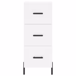 vidaXL Highboard Sideboard Tall Storage Cabinet Side Cabinet Engineered Wood - white, 3 drawers - Additional view 5
