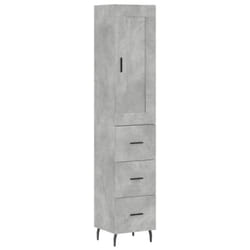 vidaXL Highboard Sideboard Tall Storage Cabinet Side Cabinet Engineered Wood - concrete grey, 3 drawers