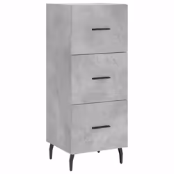 vidaXL Highboard Sideboard Tall Storage Cabinet Side Cabinet Engineered Wood - concrete grey, 3 drawers - Additional view 4