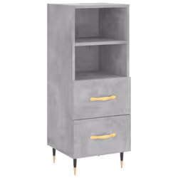 vidaXL Highboard Sideboard Storage Cabinet Home Side Cabinet Engineered Wood - concrete grey, 2 drawers 2 shelves - Additional view 6