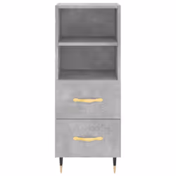 vidaXL Highboard Sideboard Storage Cabinet Home Side Cabinet Engineered Wood - concrete grey, 2 drawers 2 shelves - Additional view 7