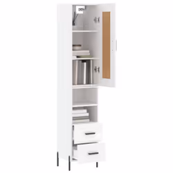 vidaXL Highboard Sideboard Storage Cabinet Side Cabinet White Engineered Wood