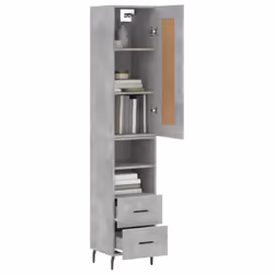 vidaXL Highboard Sideboard Cupboard Side Cabinet Concrete Grey Engineered Wood