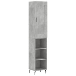 vidaXL Highboard Sideboard Tall Storage Cabinet Side Cabinet Engineered Wood - concrete grey, 3 shelves