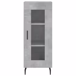 vidaXL Highboard Sideboard Tall Storage Cabinet Side Cabinet Engineered Wood - concrete grey, 1 glass door - Additional view 5