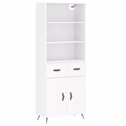 vidaXL Highboard Sideboard Storage Cabinet Cupboard Cabinet Engineered Wood - white, 2 doors 2 drawers
