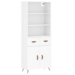 vidaXL Highboard Sideboard Storage Cabinet Cupboard Cabinet Engineered Wood - white, 2 doors 2 drawers