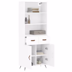 vidaXL Highboard Sideboard Storage Cabinet Cupboard Cabinet Engineered Wood - white, 2 doors 2 drawers
