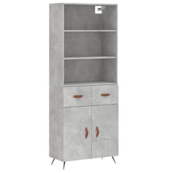 vidaXL Highboard Sideboard Storage Cabinet Cupboard Cabinet Engineered Wood - concrete grey, 2 doors 2 drawers