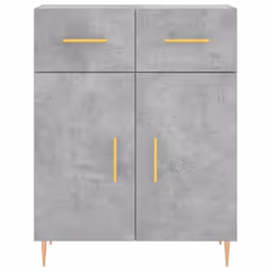 vidaXL Highboard Sideboard Cupboard Side Cabinet Grey Sonoma Engineered Wood - concrete grey, 2 doors 2 drawers - Additional view 7