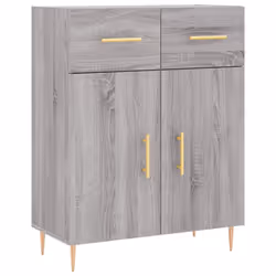 vidaXL Highboard Sideboard Cupboard Side Cabinet Grey Sonoma Engineered Wood - grey sonoma, 2 doors 2 drawers - Additional view 6