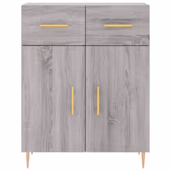 vidaXL Highboard Sideboard Cupboard Side Cabinet Grey Sonoma Engineered Wood - grey sonoma, 2 doors 2 drawers - Additional view 7
