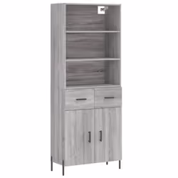 vidaXL Highboard Sideboard Storage Cabinet Home Side Cabinet Engineered Wood - grey sonoma, 2 doors 2 drawers
