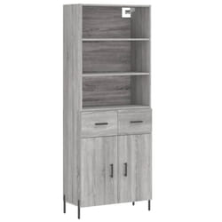 vidaXL Highboard Sideboard Storage Cabinet Home Side Cabinet Engineered Wood - grey sonoma, 2 doors 2 drawers