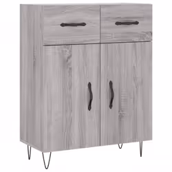 vidaXL Highboard Sideboard Cupboard Side Cabinet Grey Sonoma Engineered Wood - grey sonoma, 2 doors 2 drawers - Additional view 6