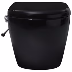 vidaXL Wall Hung Rimless Bidet Toilet with Concealed Cistern Black Ceramic - Additional view 5