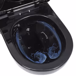 vidaXL Wall Hung Rimless Bidet Toilet with Concealed Cistern Black Ceramic - Additional view 7