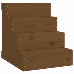 vidaXL Solid Wood Pine Pet Stair Wooden Pet Ladder Dog Stair Multi Colours - Honey brown, 40 x 49 x 47 cm