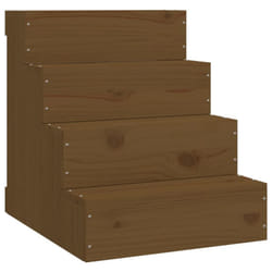 vidaXL Solid Wood Pine Pet Stair Wooden Pet Ladder Dog Stair Multi Colours - Honey brown, 40 x 49 x 47 cm