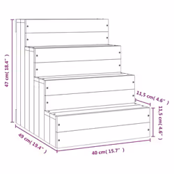 vidaXL Solid Wood Pine Pet Stair Wooden Pet Ladder Dog Stair Multi Colours - Honey brown, 40 x 49 x 47 cm - Additional view 6