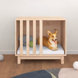vidaXL Solid Wood Pine Dog House Dog Cage Pet House Cabin Multi Colours/Sizes - Brown, 70 x 50 x 62 cm - Additional view 2