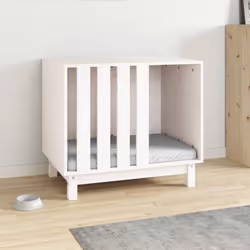 vidaXL Solid Wood Pine Dog House Dog Cage Pet House Cabin Multi Colours/Sizes - White, 70 x 50 x 62 cm - Additional view 2