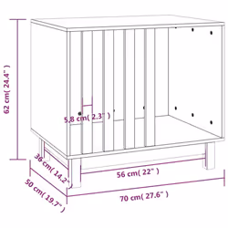 vidaXL Solid Wood Pine Dog House Dog Cage Pet House Cabin Multi Colours/Sizes - White, 70 x 50 x 62 cm - Additional view 3