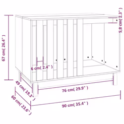 vidaXL Solid Wood Pine Dog House Dog Cage Pet House Cabin Multi Colours/Sizes - Brown, 90 x 60 x 67 cm - Additional view 7