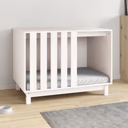 vidaXL Solid Wood Pine Dog House Dog Cage Pet House Cabin Multi Colours/Sizes - White, 90 x 60 x 67 cm - Additional view 2