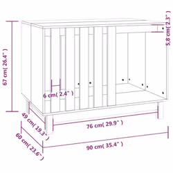 vidaXL Solid Wood Pine Dog House Dog Cage Pet House Cabin Multi Colours/Sizes - White, 90 x 60 x 67 cm - Additional view 7