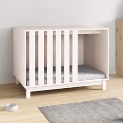 vidaXL Solid Wood Pine Dog House Dog Cage Pet House Cabin Multi Colours/Sizes - White, 100 x 70 x 72 cm - Additional view 2